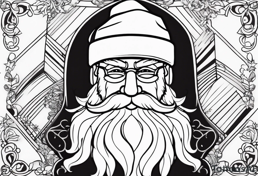 Santa with presents tattoo idea