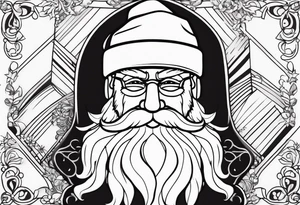 Santa with presents tattoo idea