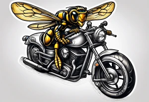 Hornet riding a motorcycle tattoo idea