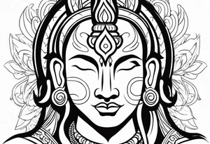 shiva in warrior pose tattoo idea