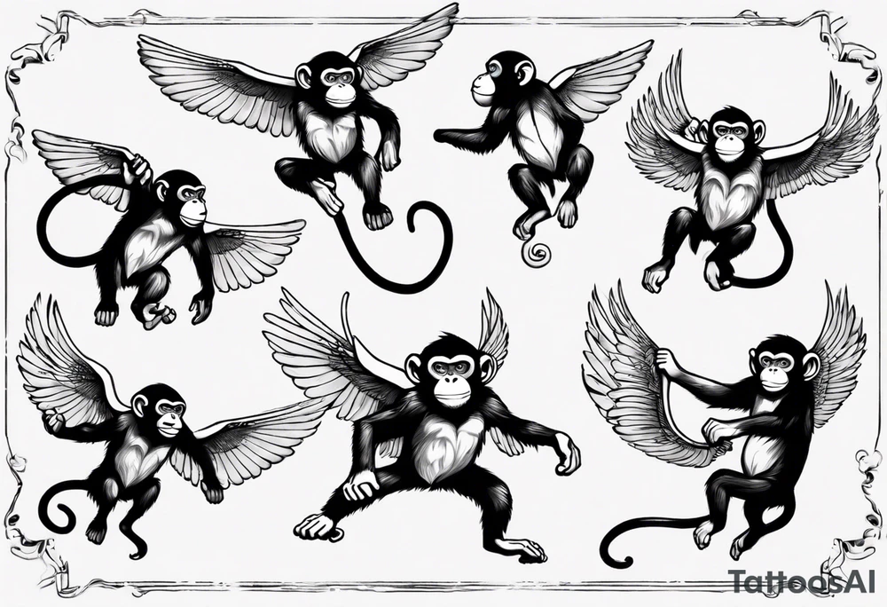 A monkey flying tattoo idea