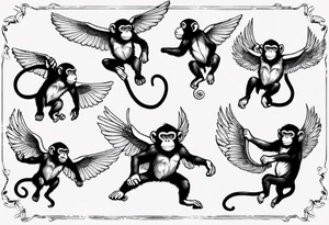 A monkey flying tattoo idea
