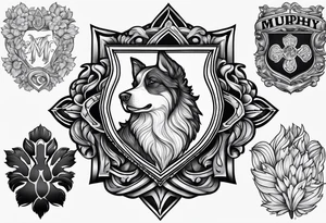 Murphy family crest and dog paw tattoo idea