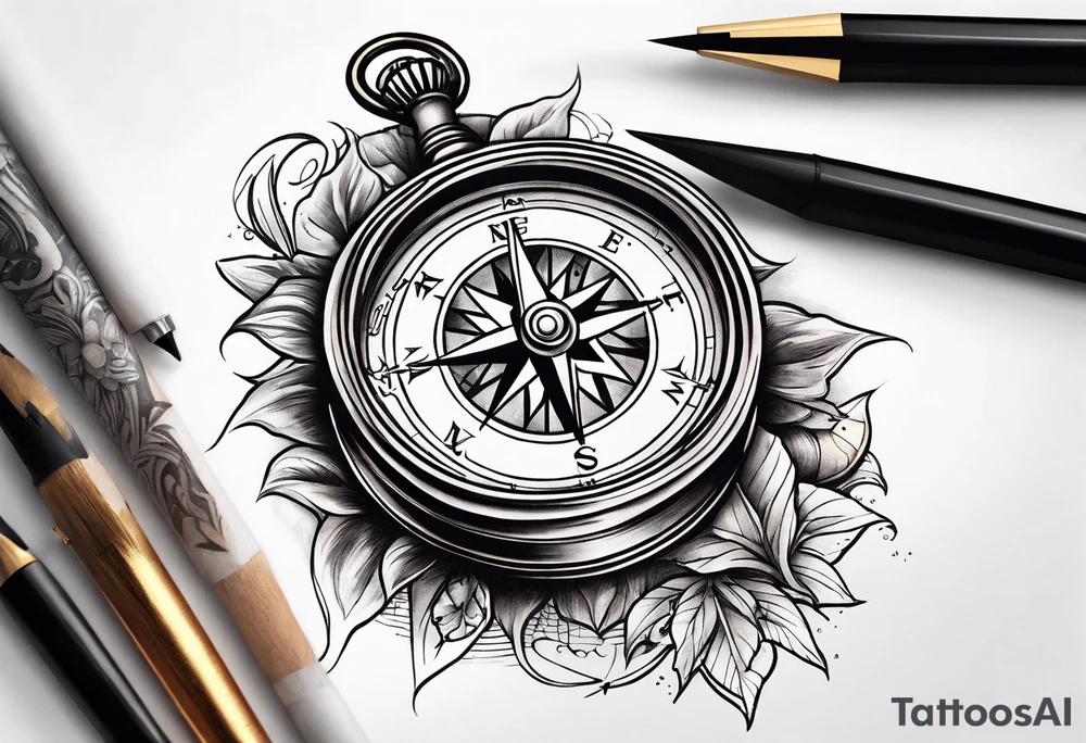 pocket compass tattoo idea