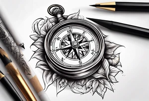 pocket compass tattoo idea