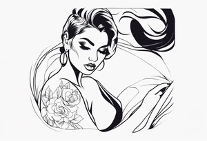 woman with big titts tattoo idea