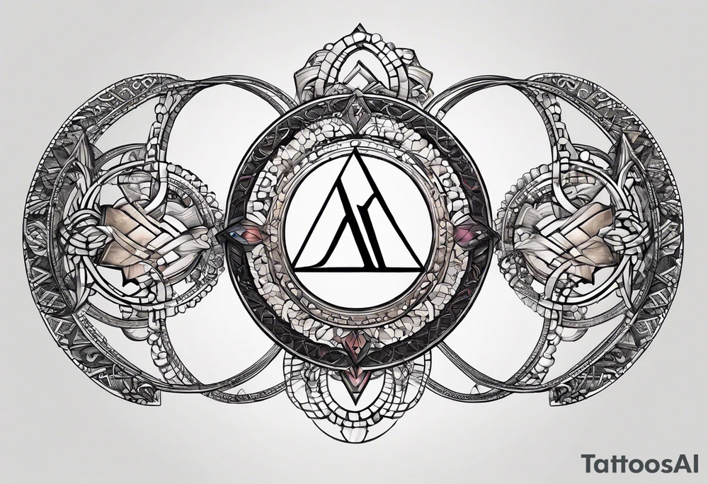 letter delta inside a chain circle, subtle, womanly, simplistic tattoo idea