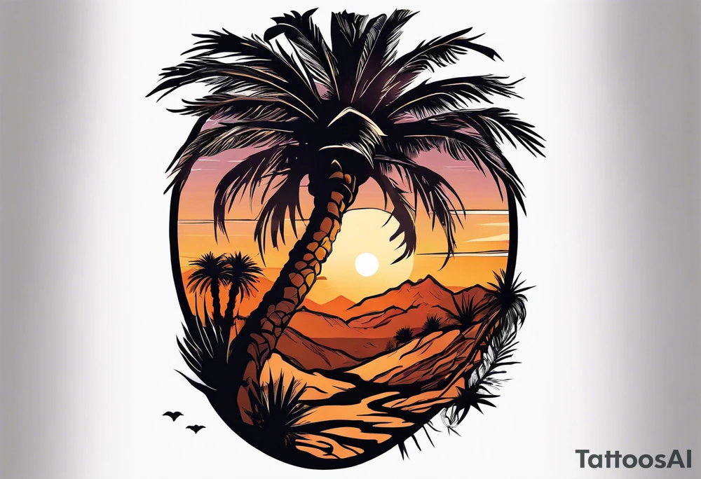 Desert silhouette tattoo idea