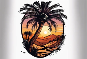 Desert silhouette tattoo idea