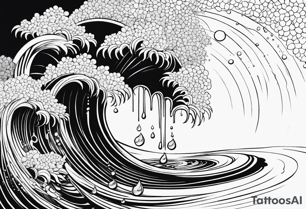 water drop falling into ocean tattoo idea