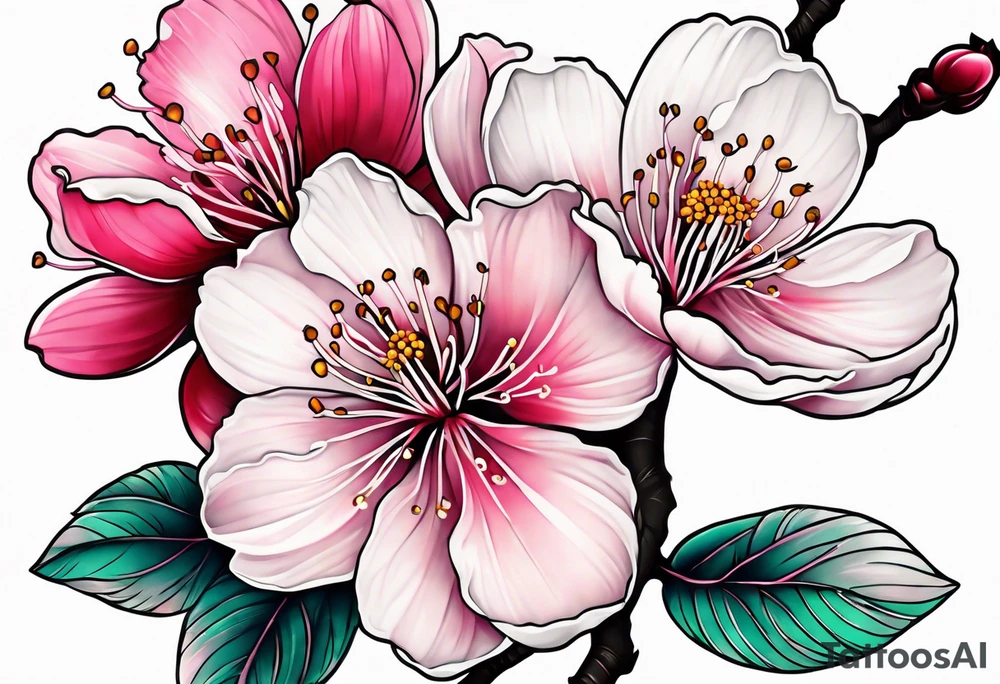 Shoulder cherry blossom tattoo idea