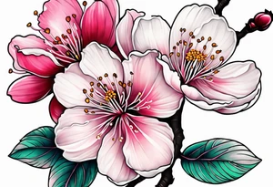 Shoulder cherry blossom tattoo idea