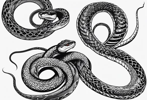 Two snakes fighting tattoo idea