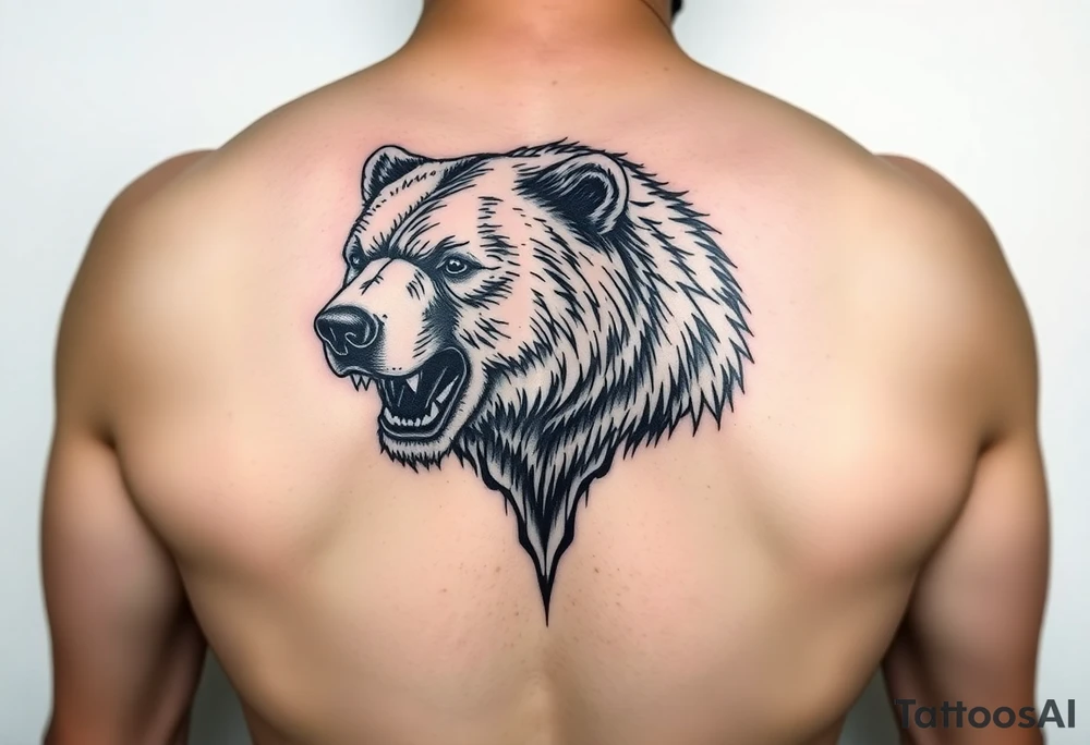 powerful majestic grizzly bear tattoo idea