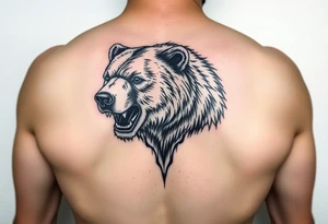 powerful majestic grizzly bear tattoo idea