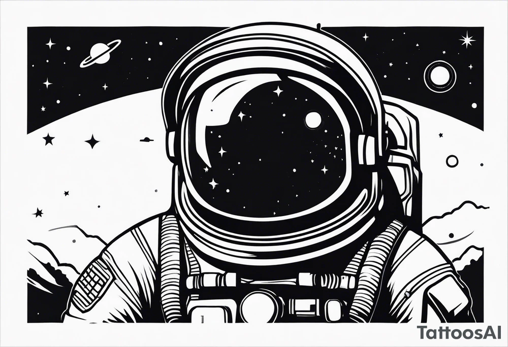 Astronaut in space tattoo idea