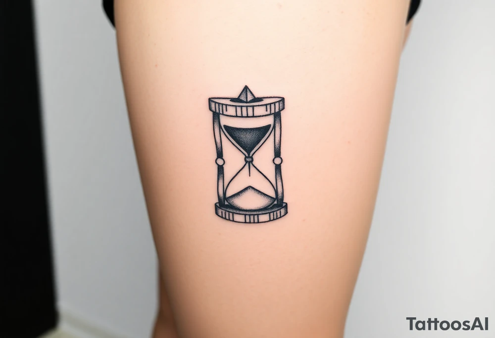 Wooden hourglass tattoo idea