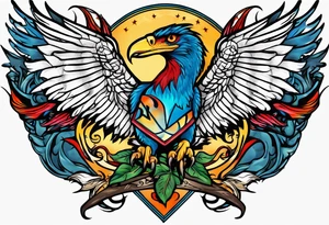 Old school israeli raptor tattoo idea