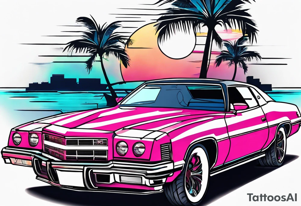 miami vice style party tattoo idea
