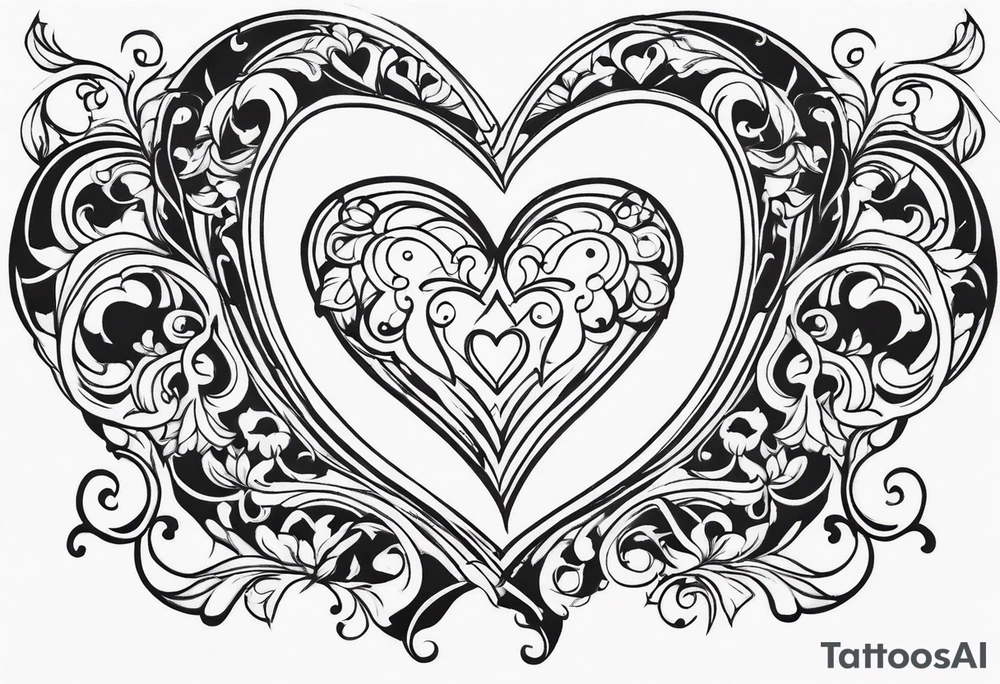 Cover up 2 hearts over lapping on back at base of neck tattoo idea