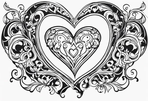 Cover up 2 hearts over lapping on back at base of neck tattoo idea