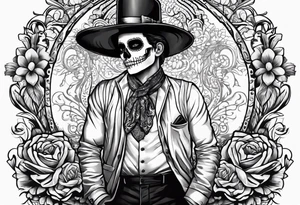 day of dead,man,standing,drink,horizontal,cover up tattoo idea