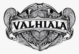 Valhalla round shield dark cloud axe tattoo idea