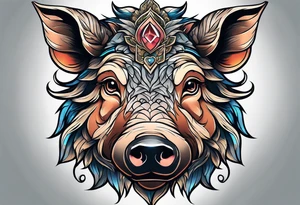 Anime boars head tattoo idea