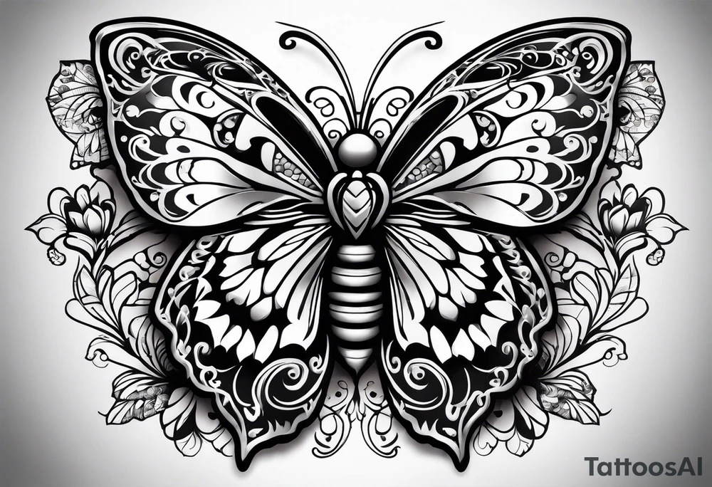 day of the dead butterfly tattoo idea