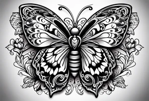 day of the dead butterfly tattoo idea