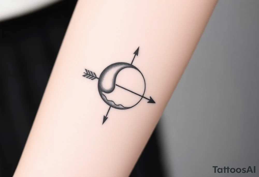 Moon phases with an arrow tattoo idea