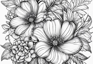 Chery flovers in blue tattoo idea