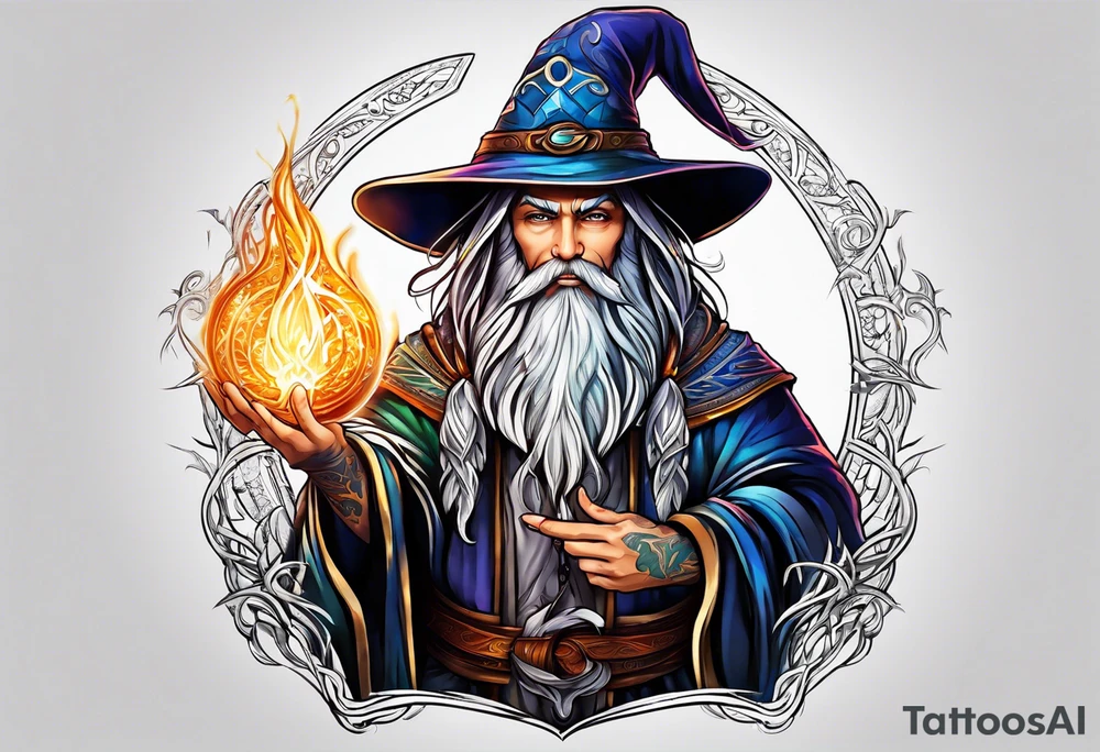 wizard with magic tattoo idea