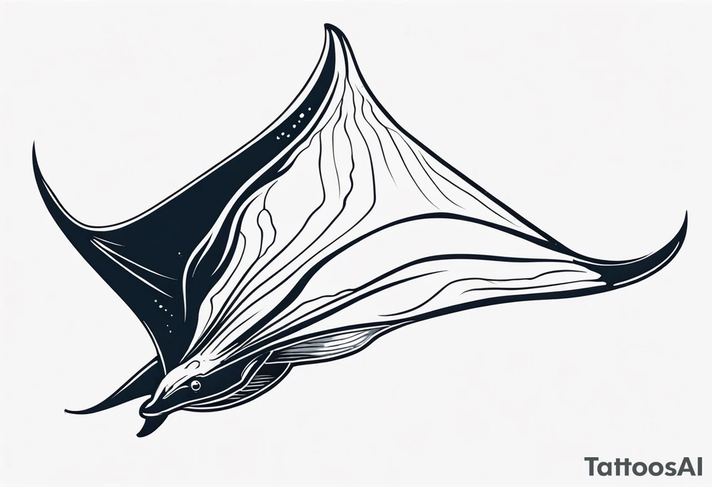 Manta ray swimming tattoo idea