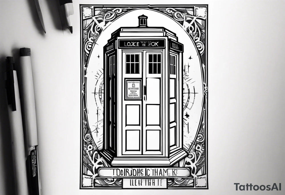 Tardis in a square tattoo idea