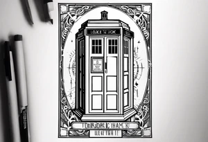 Tardis in a square tattoo idea