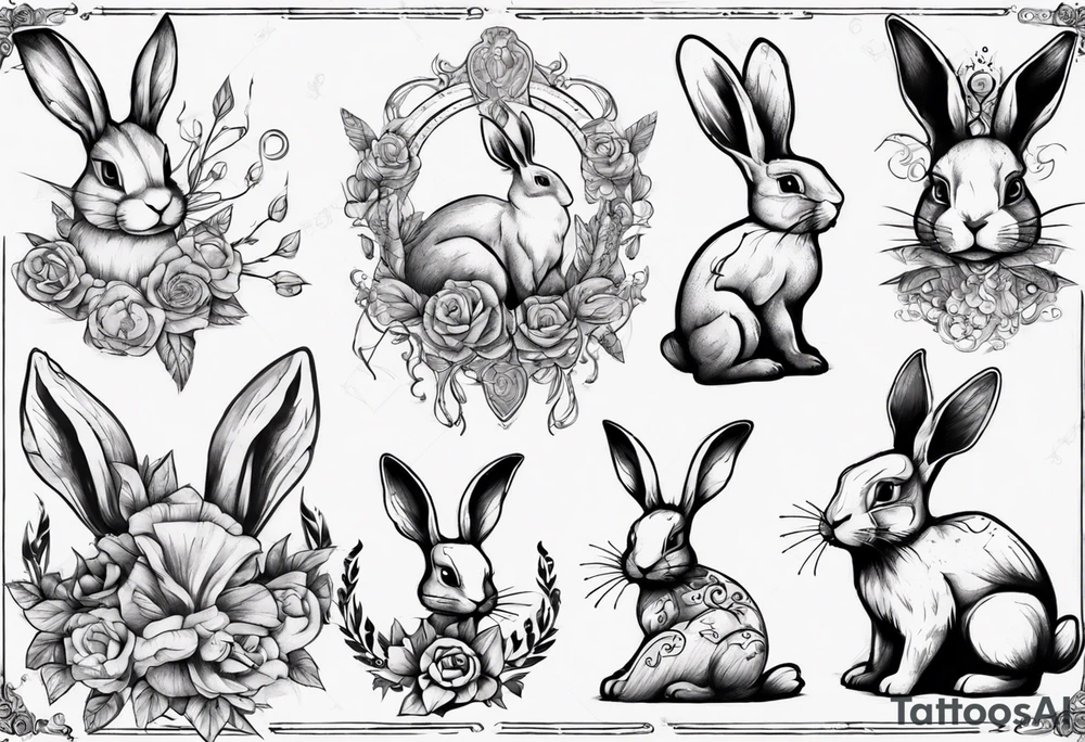 bunny with a tattoo tattoo idea