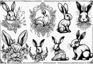 bunny with a tattoo tattoo idea
