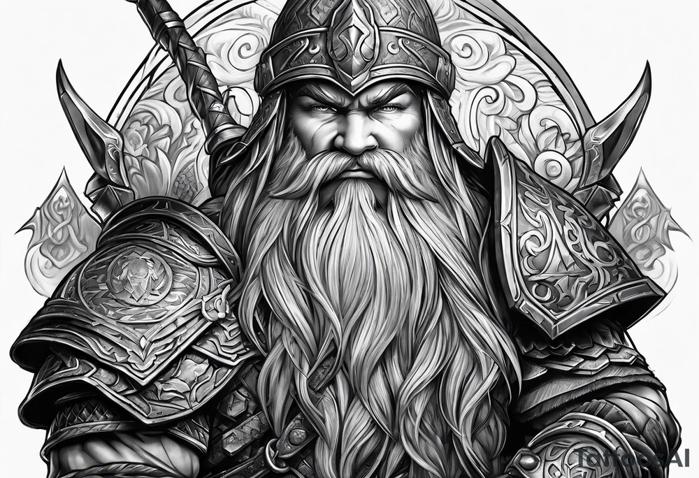 dwarf warrior tattoo idea