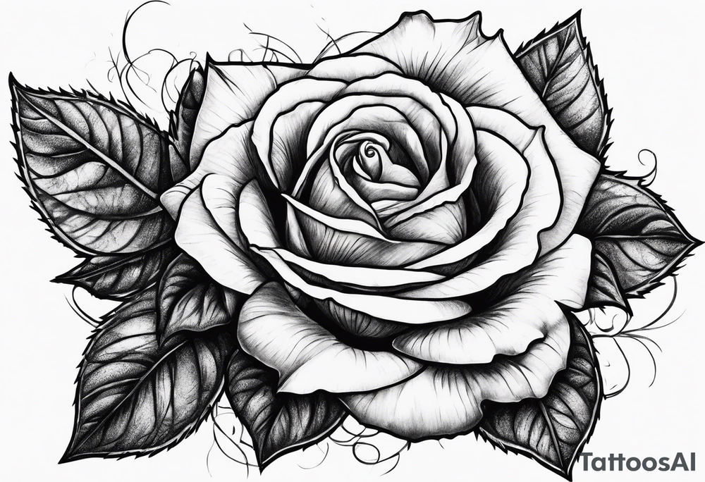 a red rose with thorns tattoo idea