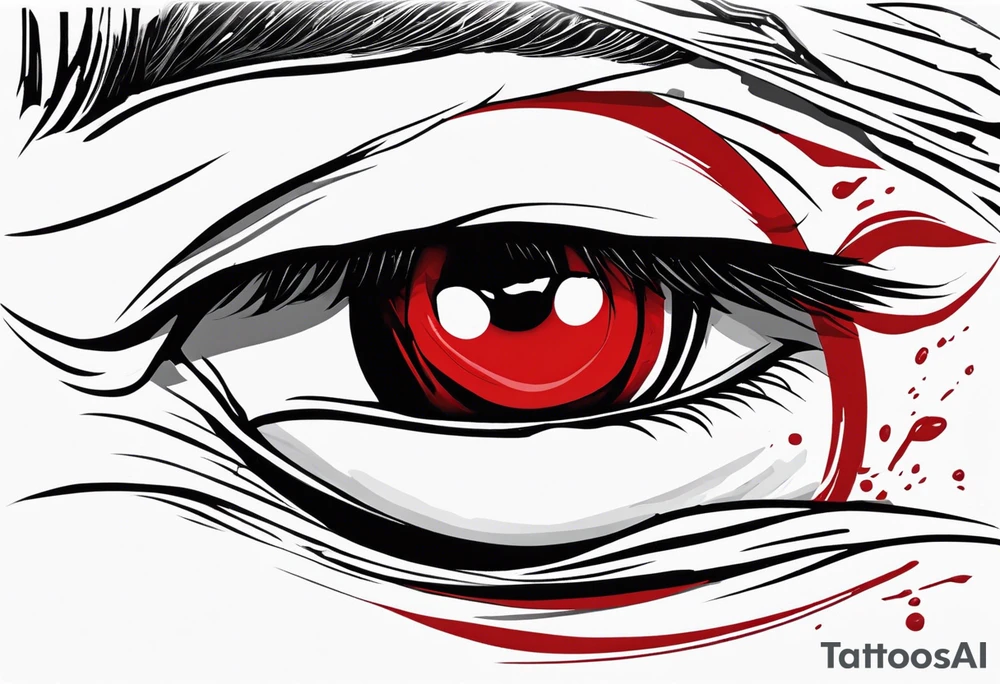 Bloody tears flow from Alucard's eye in Hellsing tattoo idea