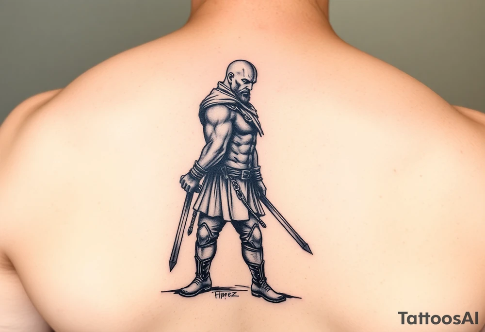 Husarz fighter tattoo standing side ways tattoo idea