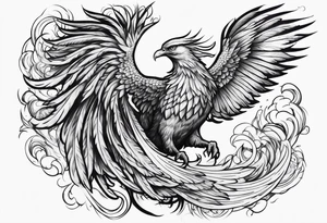 Phoenix rising from flames tattoo idea