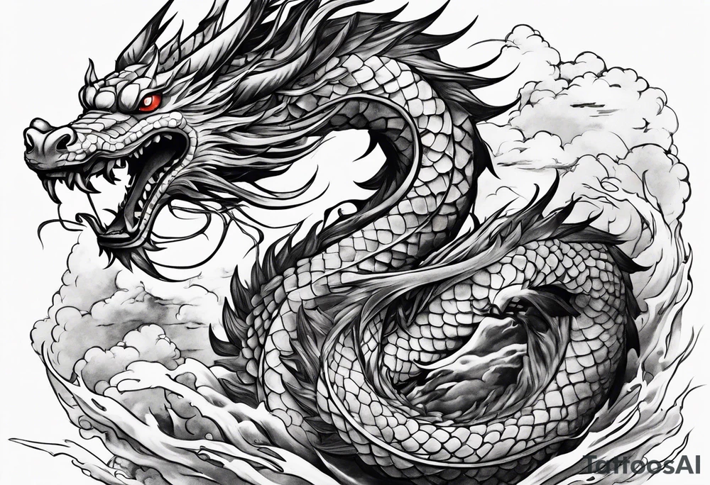 Haku from Spirited Away in dragon form flying wrapping around the wrist and forearm tattoo idea
