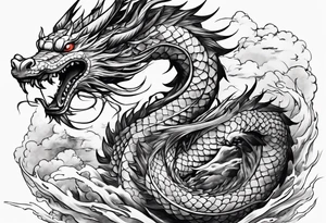 Haku from Spirited Away in dragon form flying wrapping around the wrist and forearm tattoo idea