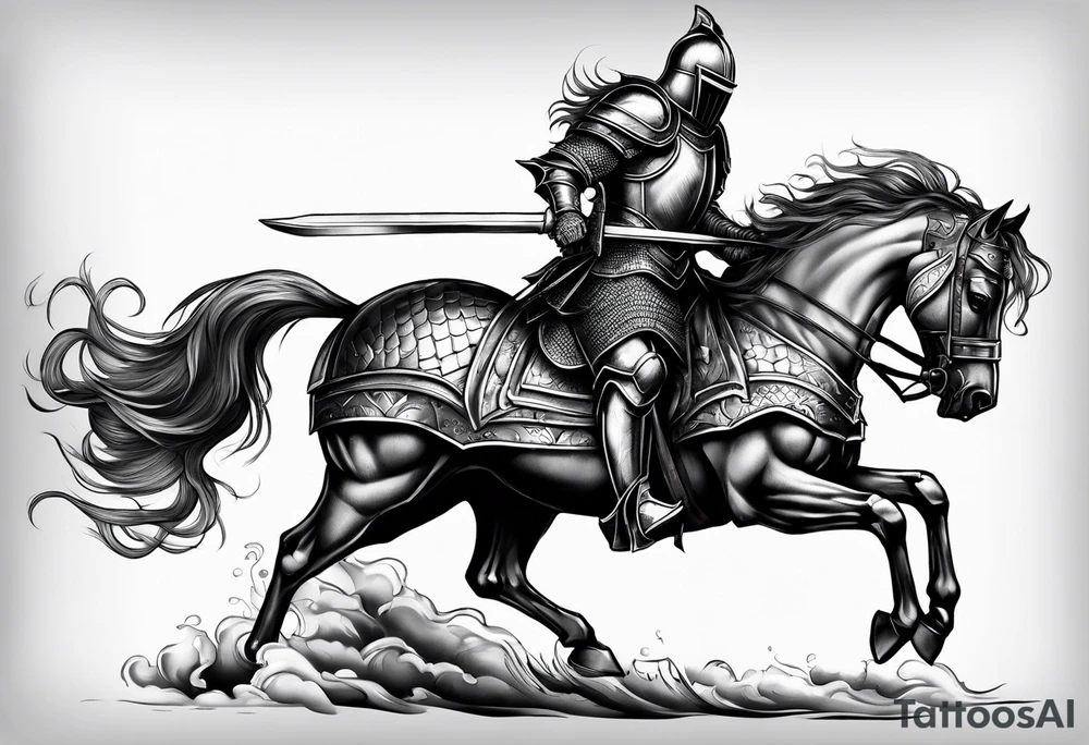 knight with heavy armor tattoo idea