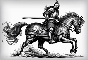 knight with heavy armor tattoo idea