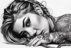 hogtied girl tattoo idea