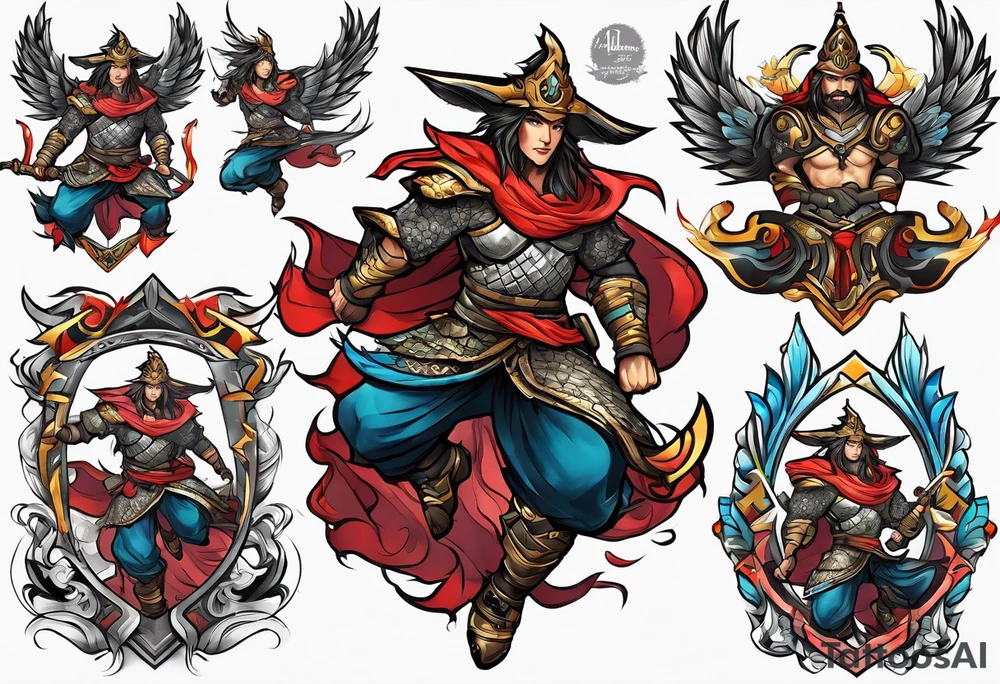 leaping warrior tattoo idea
