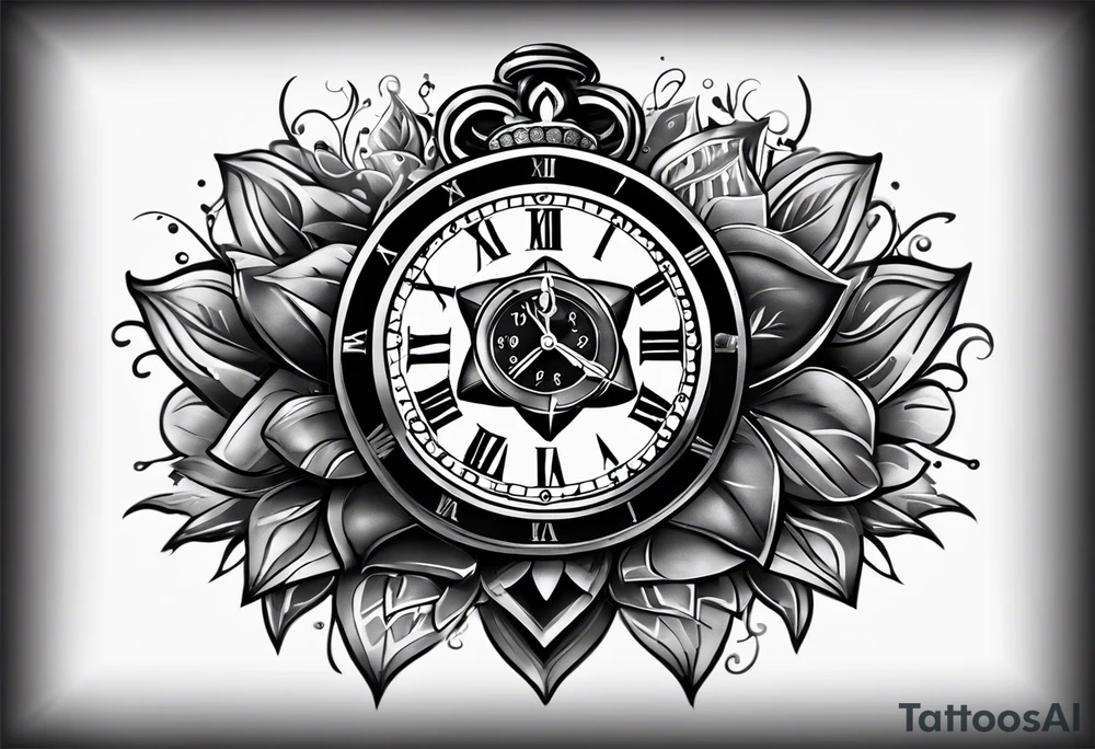 star of life with a clock incorporated with the slogan Make every second count tattoo idea